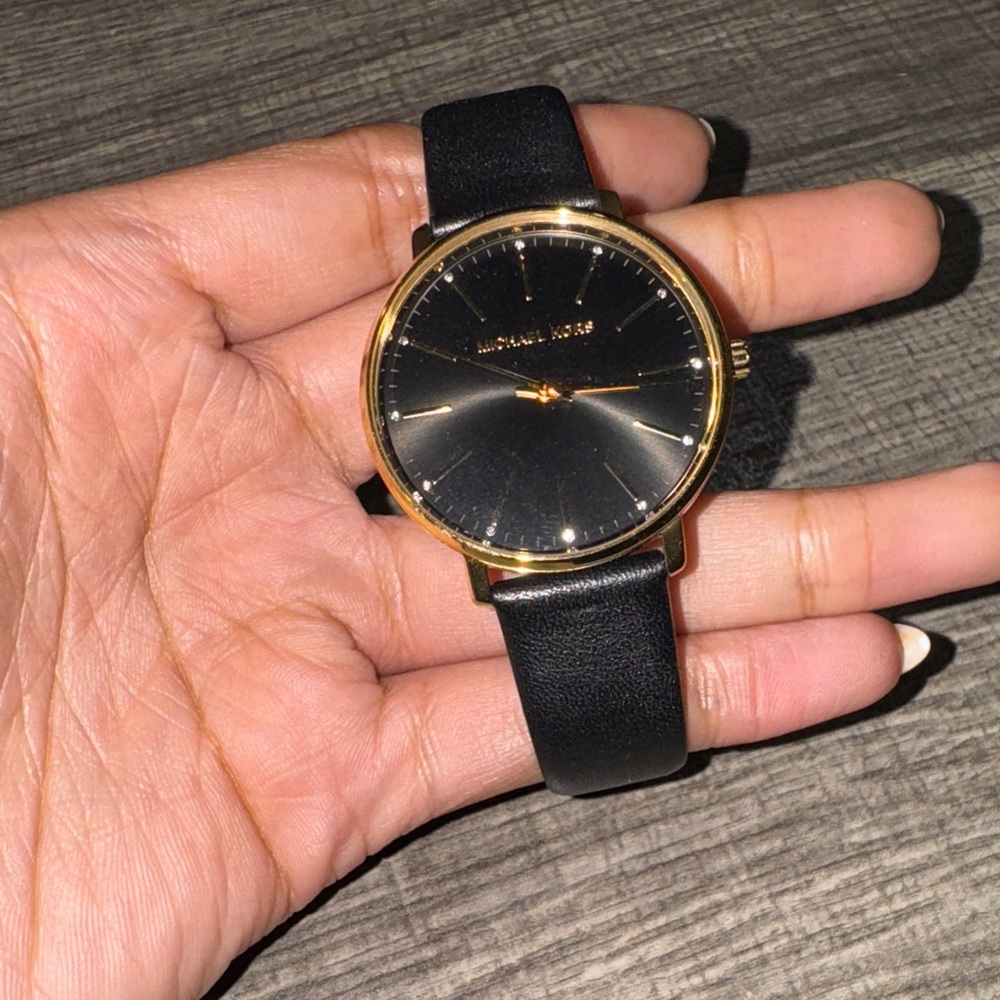 Michael Kors Men's Watch with Black Dial and Gold Accents